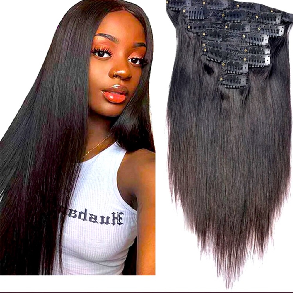 7 PC Human Hair Clip Ins